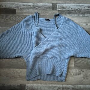SHEIN Light Blue Ribbed Sweater